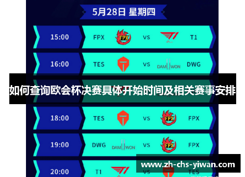 如何查询欧会杯决赛具体开始时间及相关赛事安排