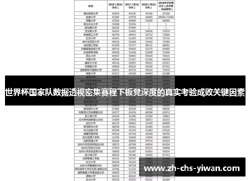 世界杯国家队数据透视密集赛程下板凳深度的真实考验成败关键因素